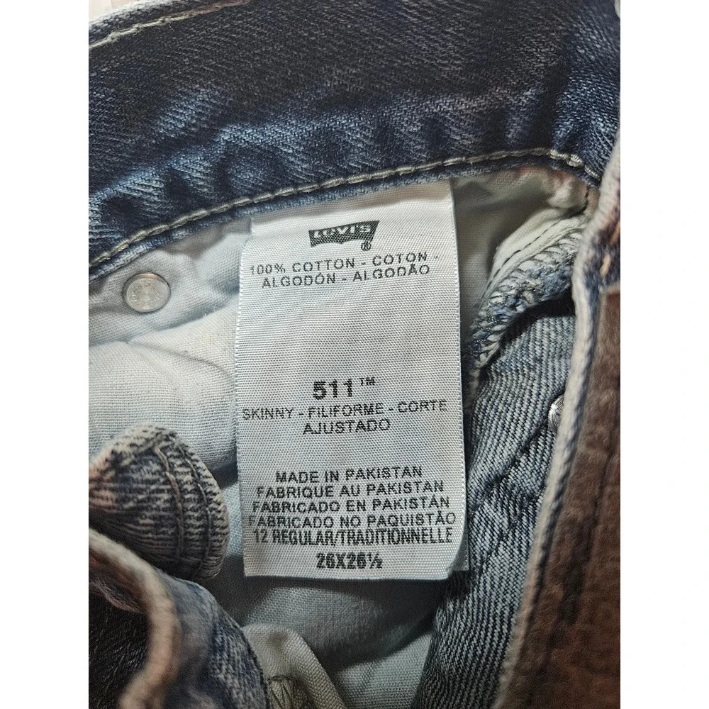 Vintage Levi's‎ 511 Kids Jeans Blue Denim Carpenter Style Size 26x26.5
